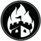 A logo for Empire Glassworks depticting a castke with flames