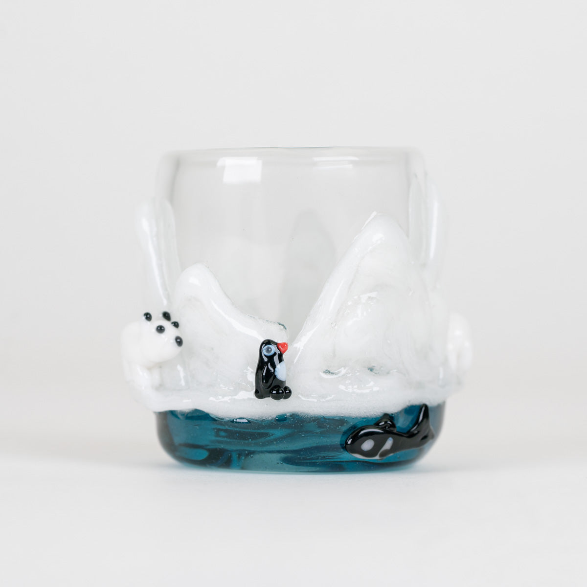 Puffco Proxy Core glass attachment by Empire Glassworks featuring a frozen landscape with blue ocean glass